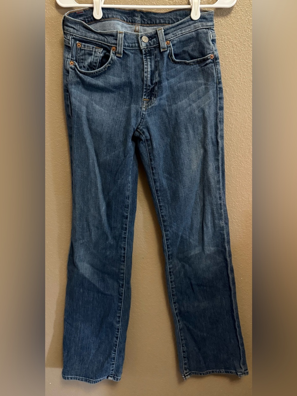 7 For All Mankind Boot Cut Jeans in Dark Blue Wash
